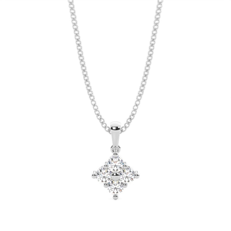 White Gold Cluster Pendant Necklaces
