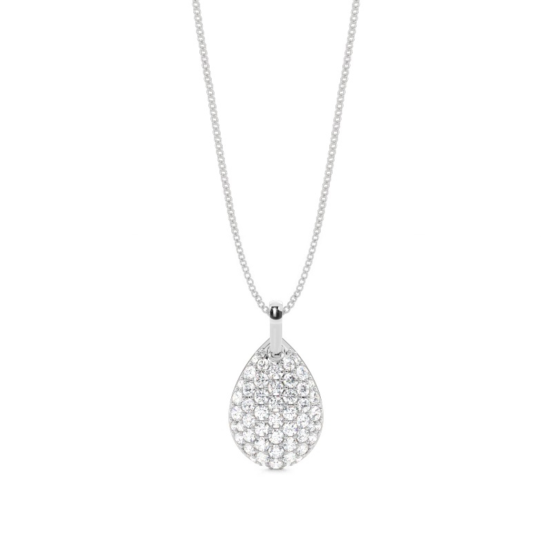 White Gold Cluster Pendant Necklaces