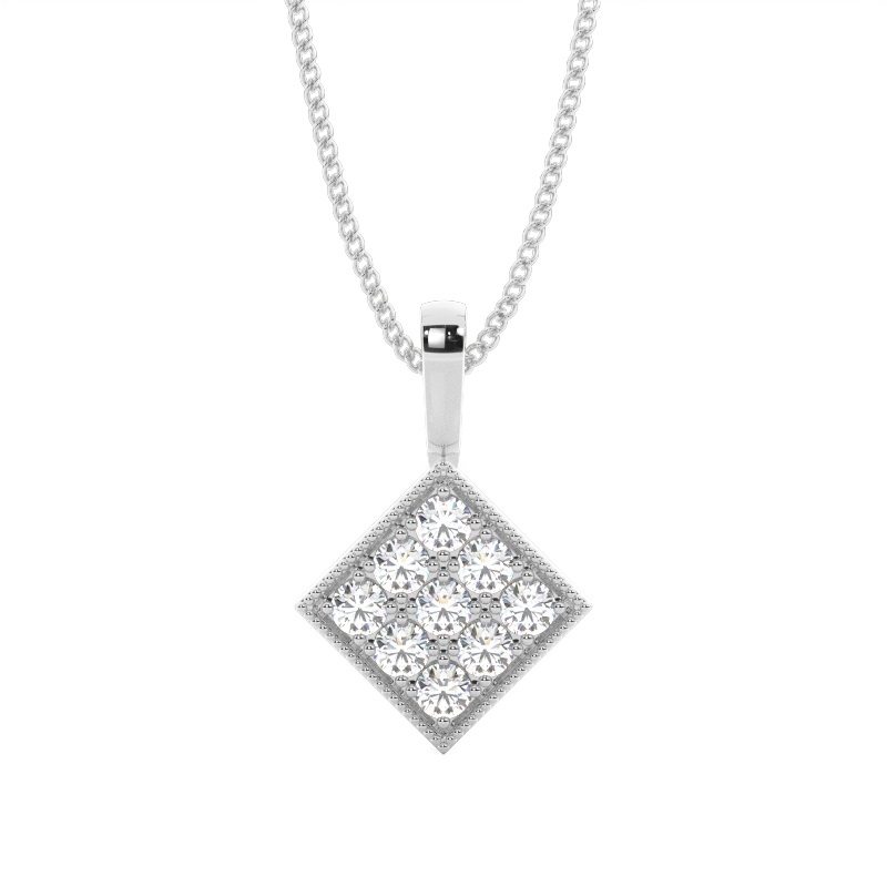 White Gold Cluster Pendant Necklaces