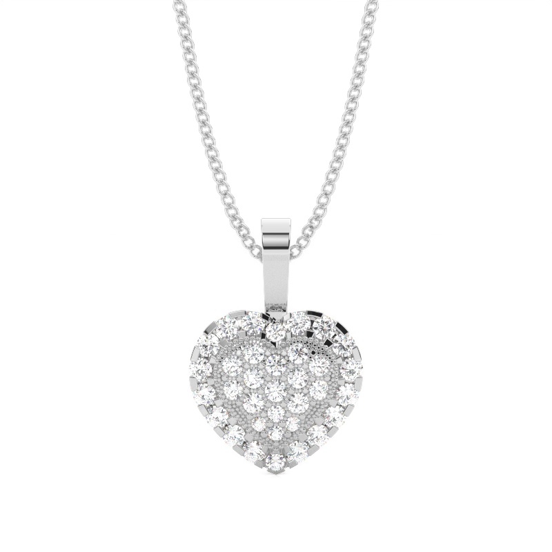 White Gold Cluster Pendant Necklaces