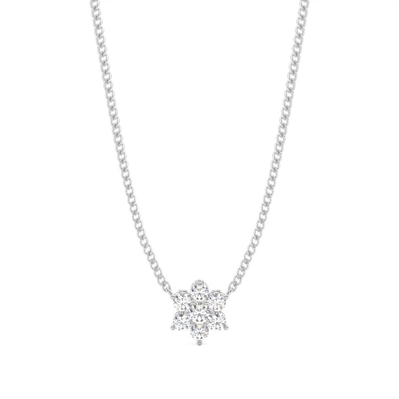 White Gold Cluster Pendant Necklaces
