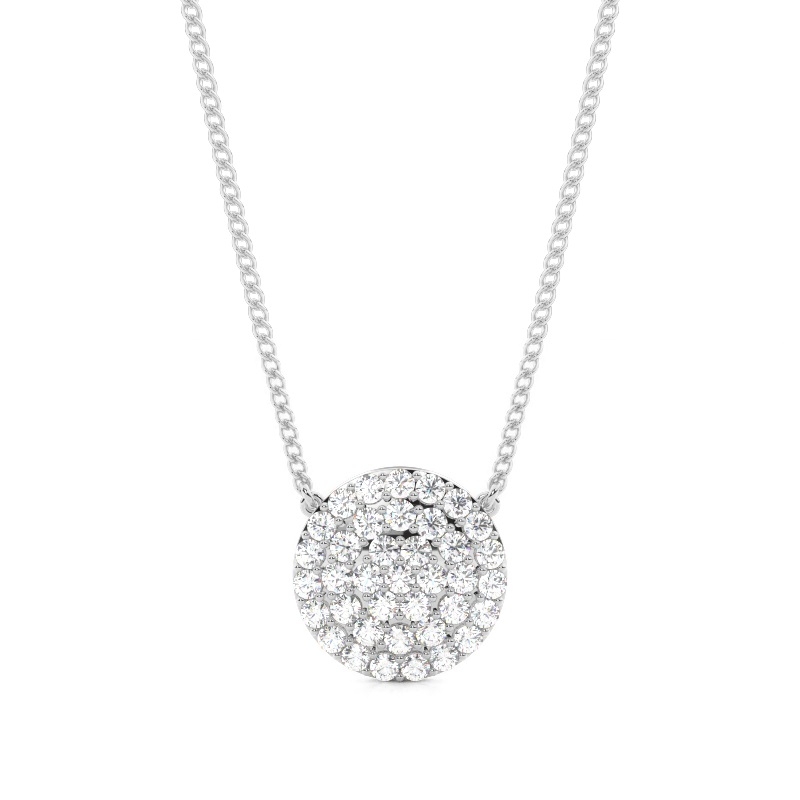 White Gold Cluster Pendant Necklaces