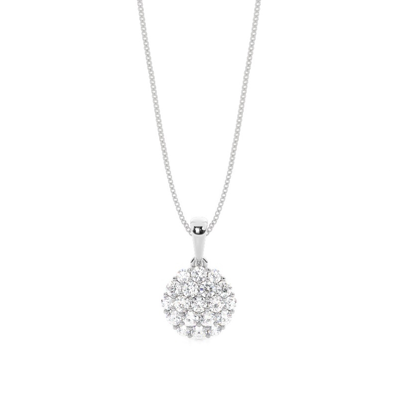 White Gold Cluster Pendant Necklaces