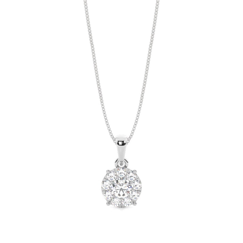 White Gold Cluster Pendant Necklaces
