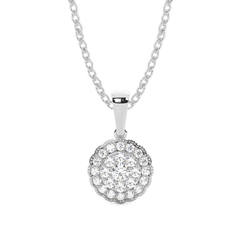 White Gold Cluster Pendant Necklaces
