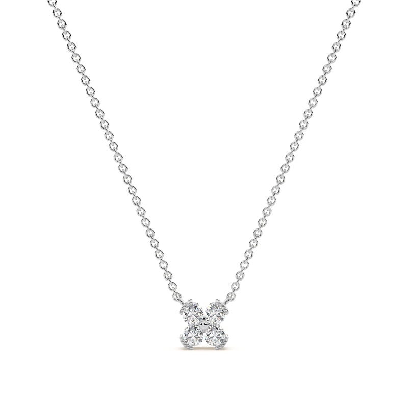 White Gold Cluster Pendant Necklaces
