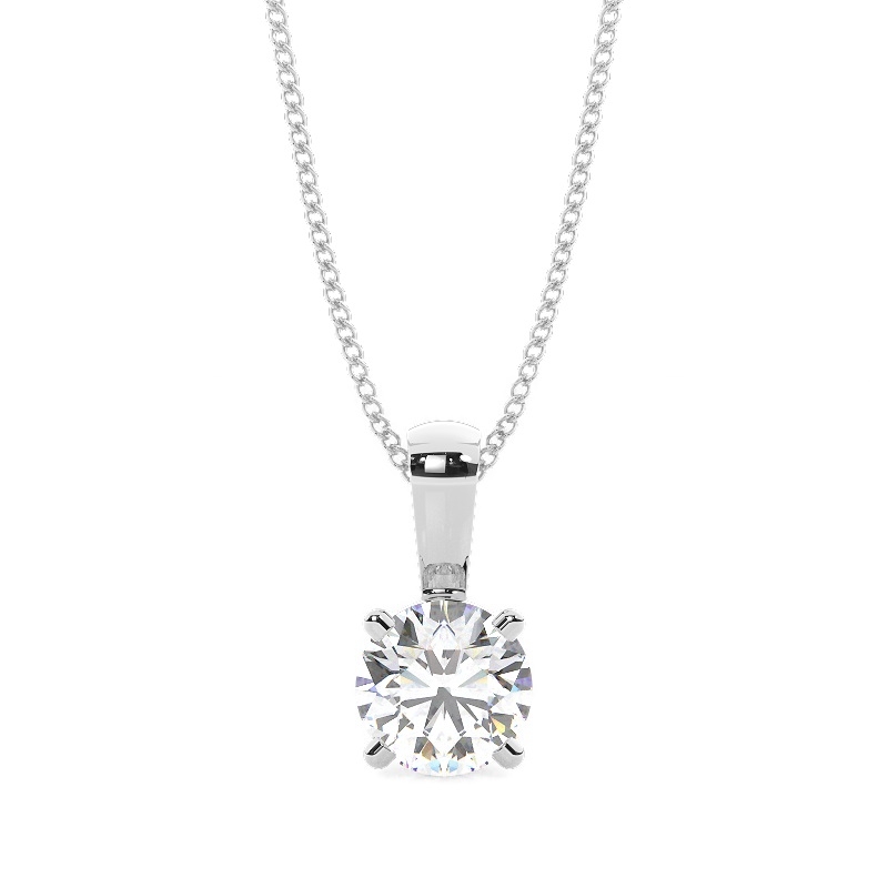 White Gold Solitaire Pendant Necklaces