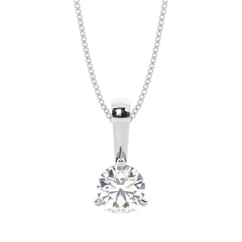 White Gold Solitaire Pendant Necklaces