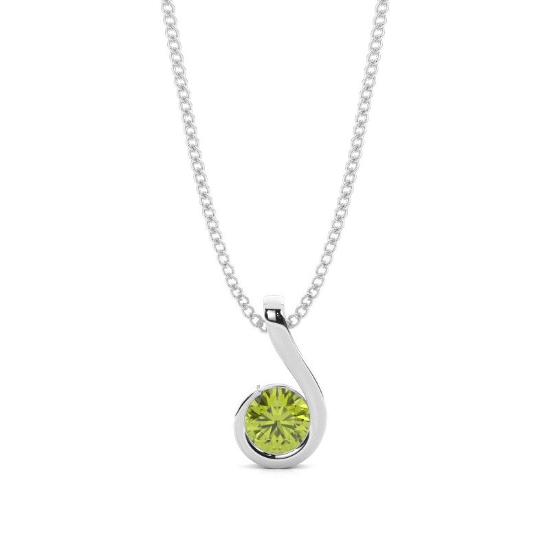 White Gold Solitaire Pendant Necklaces