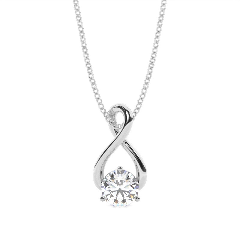 White Gold Solitaire Pendant Necklaces
