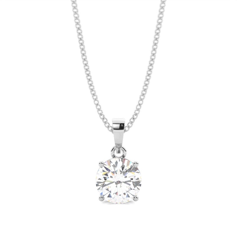 White Gold Solitaire Pendant Necklaces