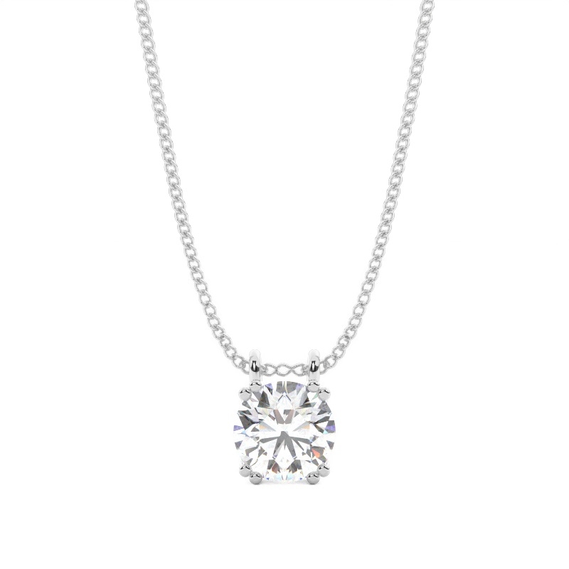 White Gold Solitaire Pendant Necklaces