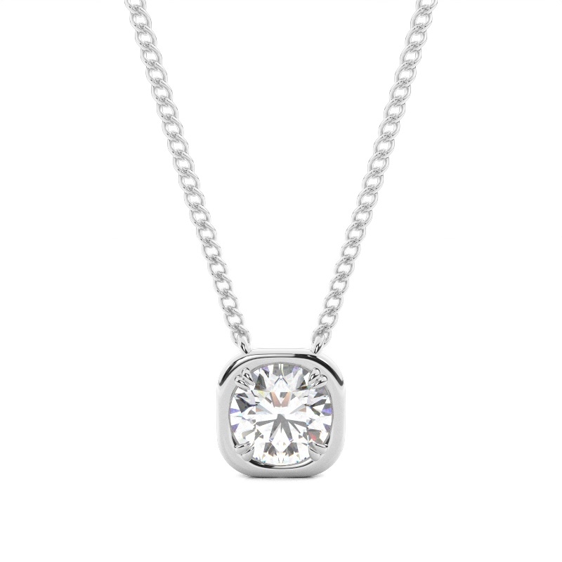 White Gold Solitaire Pendant Necklaces