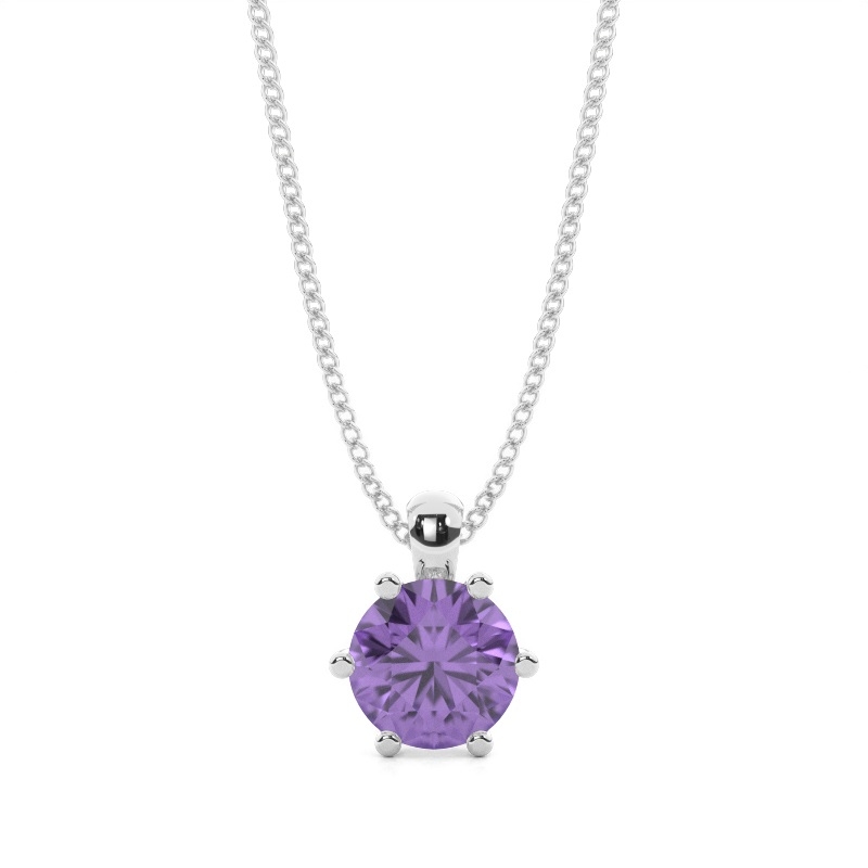 White Gold Solitaire Pendant Necklaces