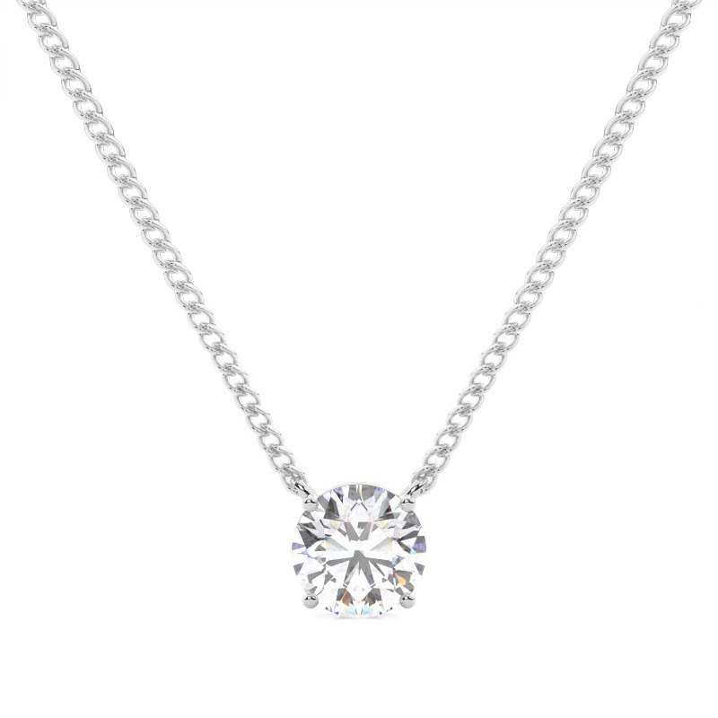 White Gold Solitaire Pendant Necklaces