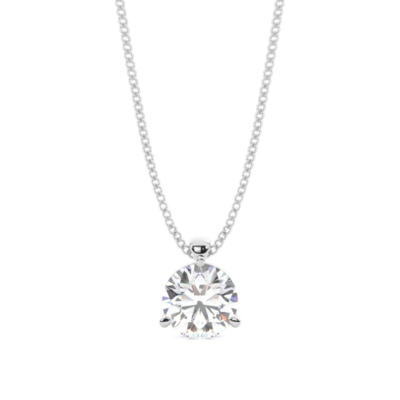 White Gold Solitaire Pendant Necklaces