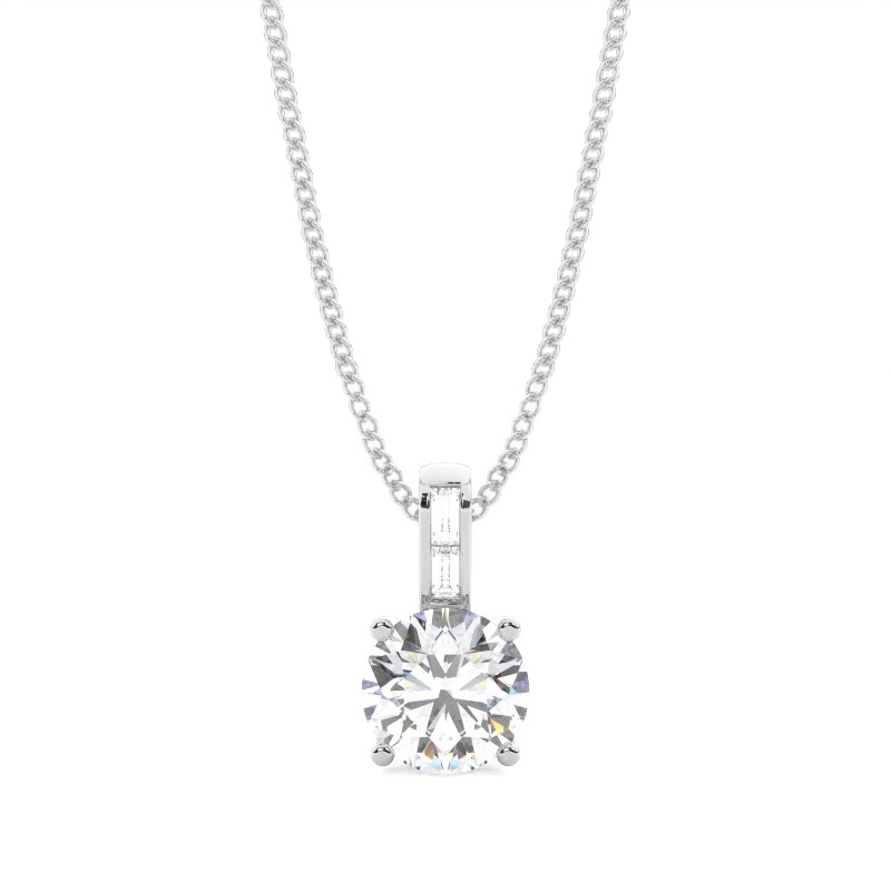 White Gold Solitaire Pendant Necklaces