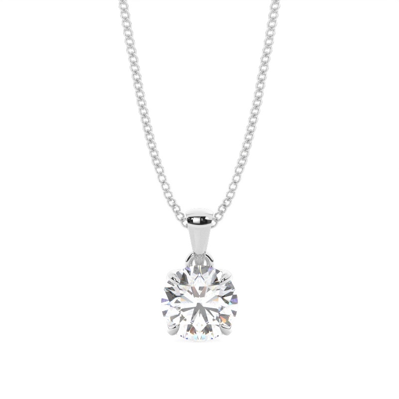 White Gold Solitaire Pendant Necklaces