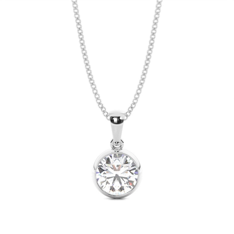White Gold Solitaire Pendant Necklaces