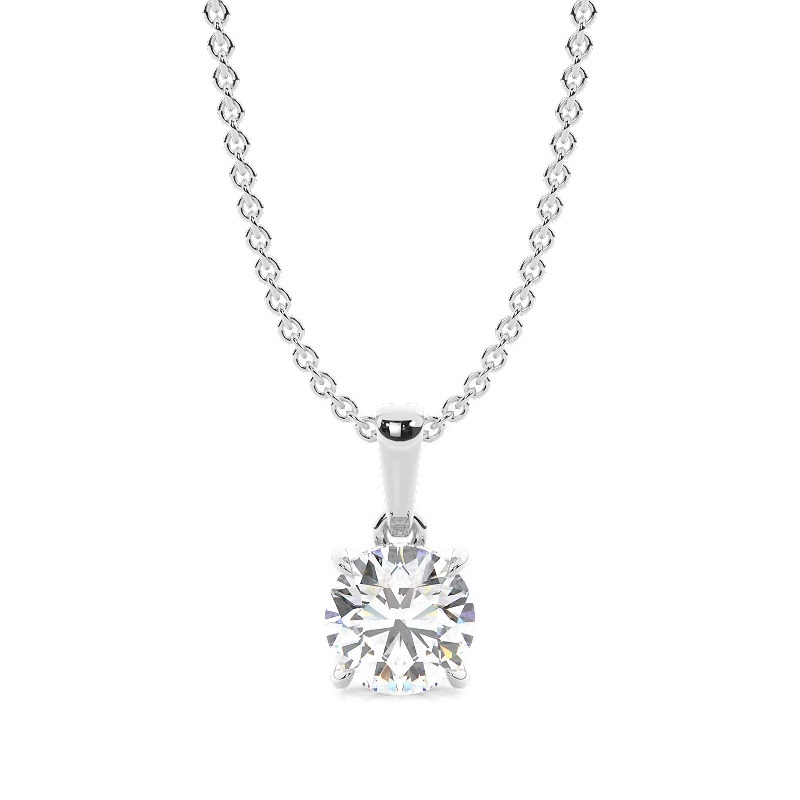 White Gold Solitaire Pendant Necklaces