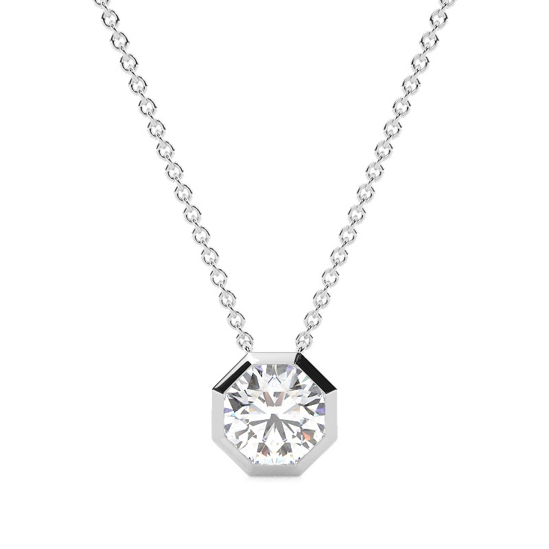 White Gold Solitaire Pendant Necklaces