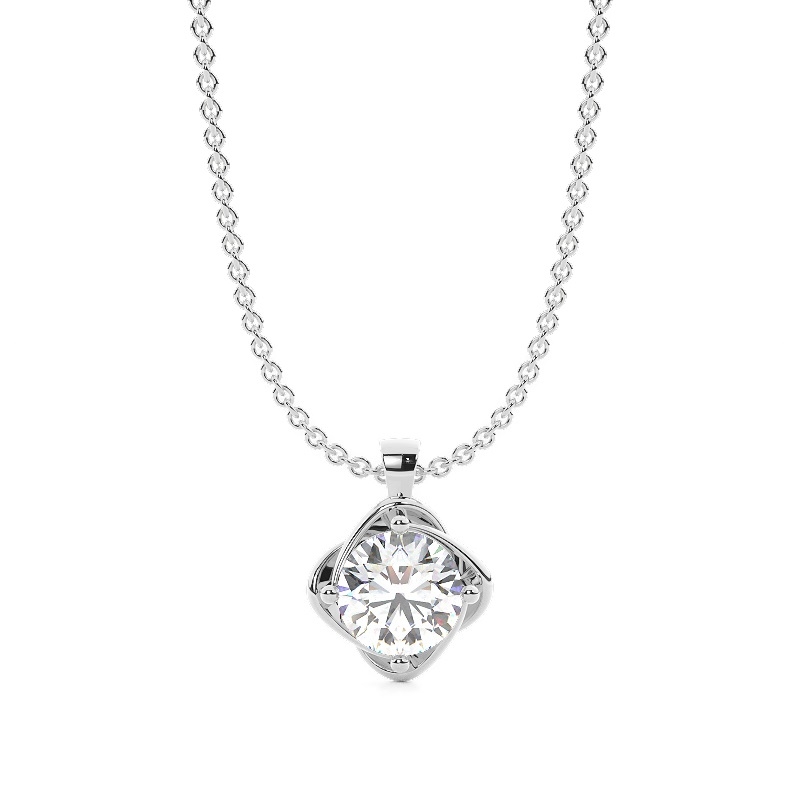 White Gold Solitaire Pendant Necklaces