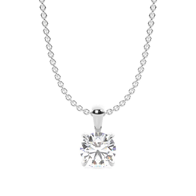 White Gold Solitaire Pendant Necklaces