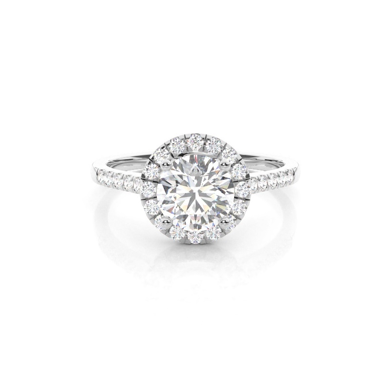 White Gold Halo Diamond Engagement Rings