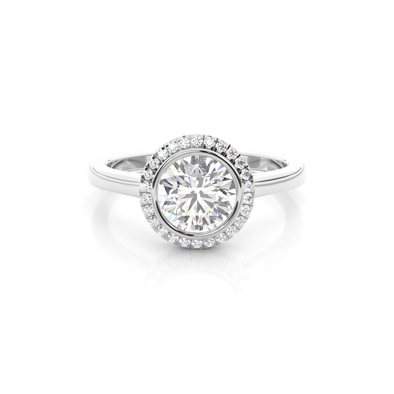 White Gold Halo Diamond Engagement Rings
