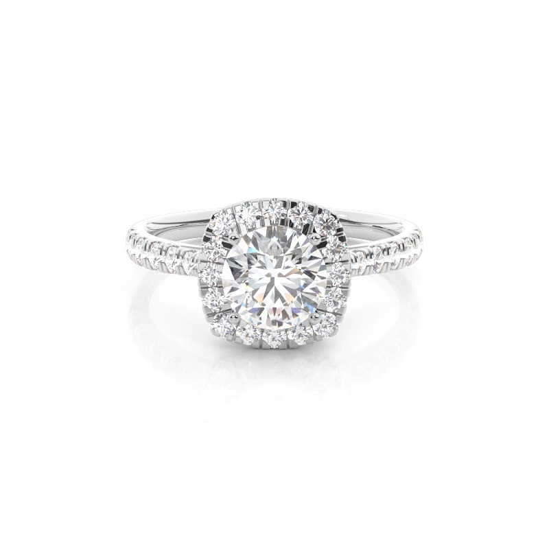 White Gold Halo Diamond Engagement Rings