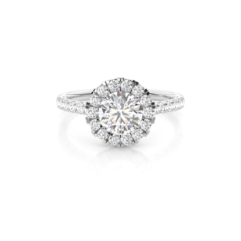 White Gold Halo Diamond Engagement Rings