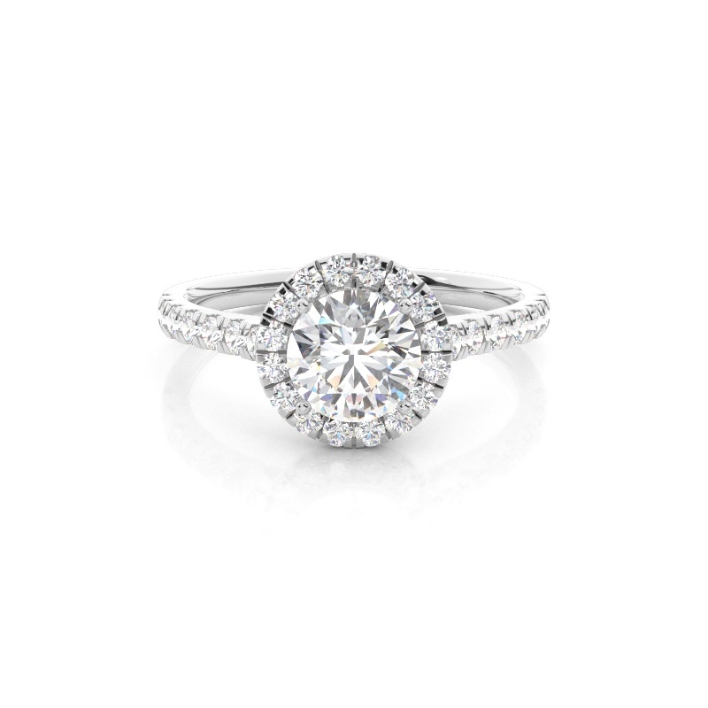 White Gold Halo Diamond Engagement Rings
