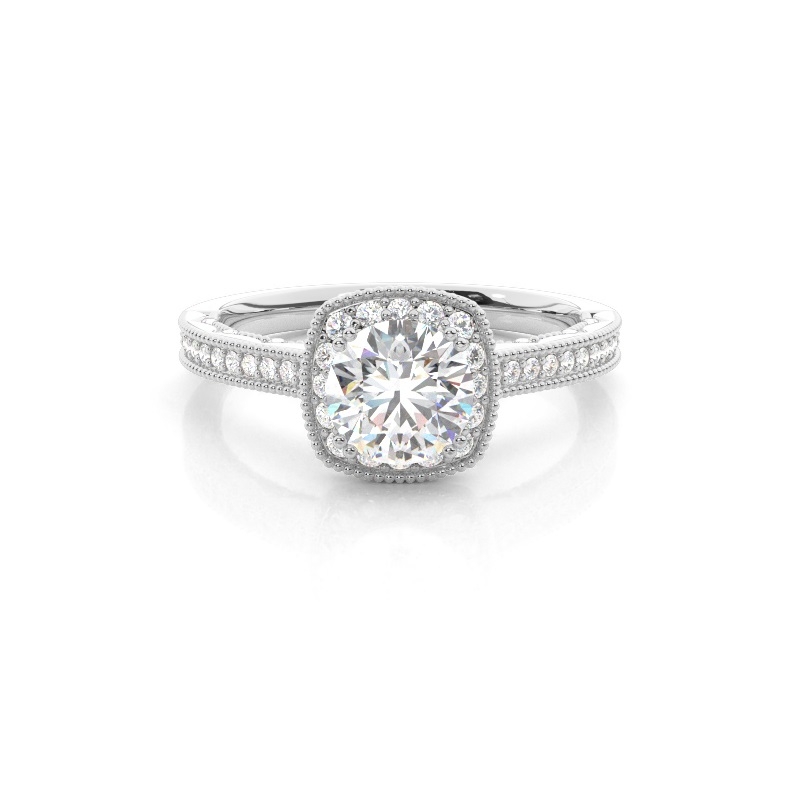 White Gold Halo Diamond Engagement Rings