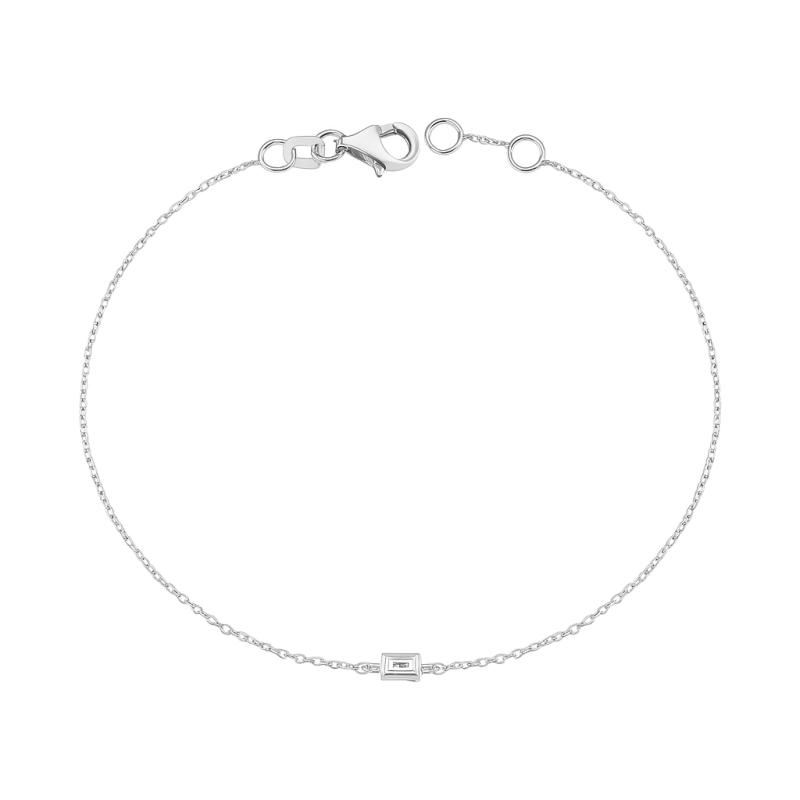 Single Baguette Diamond Chain Bracelet