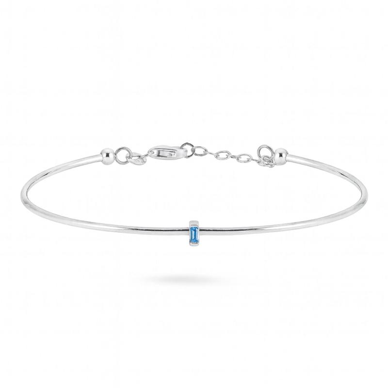 Blue Slim Baguette Bracelet