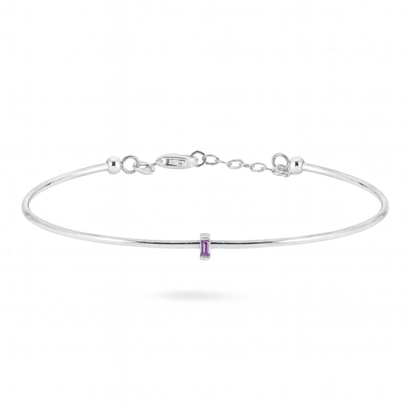 Purple Slim Baguette Bracelet