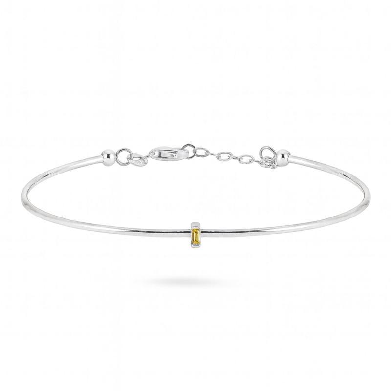 Yellow Slim Baguette Bracelet