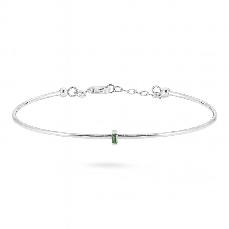 Green Slim Baguette Bracelet