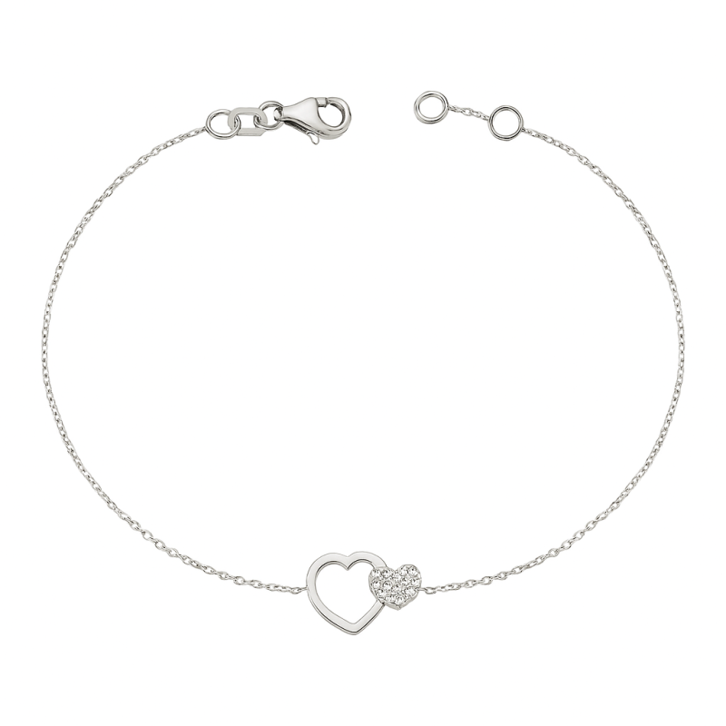 Heart Diamond Chain Bracelet
