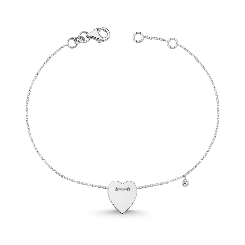 Minimal Diamond Heart Bracelet