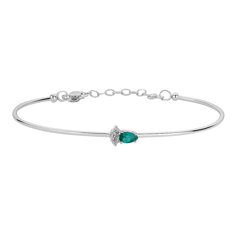 Teardrop Emerald & Diamond Bracelet