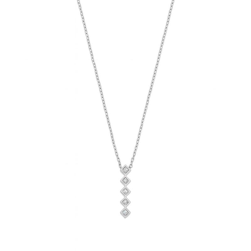 Diamond Five-Stone Kite-Shaped Pendant Necklace