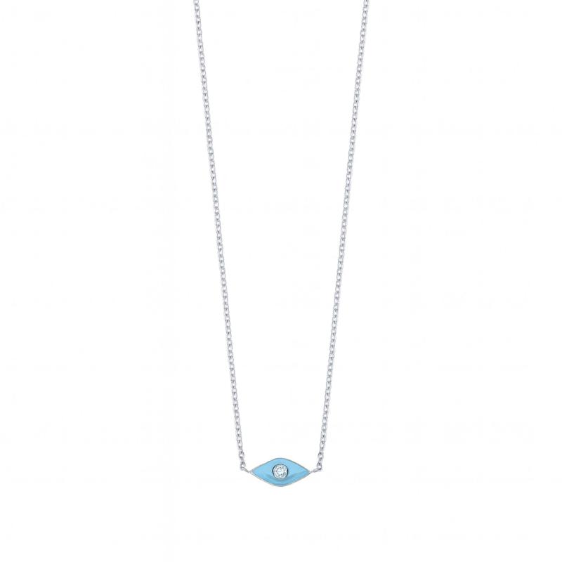 Blue Eye Diamond Necklace