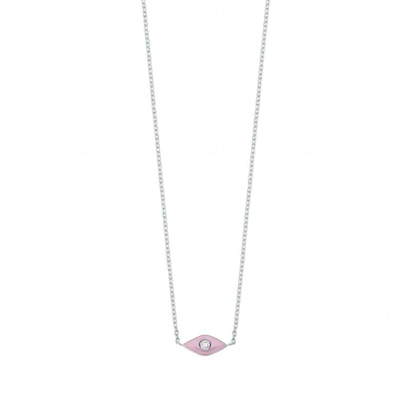 Pink Eye Diamond Necklace