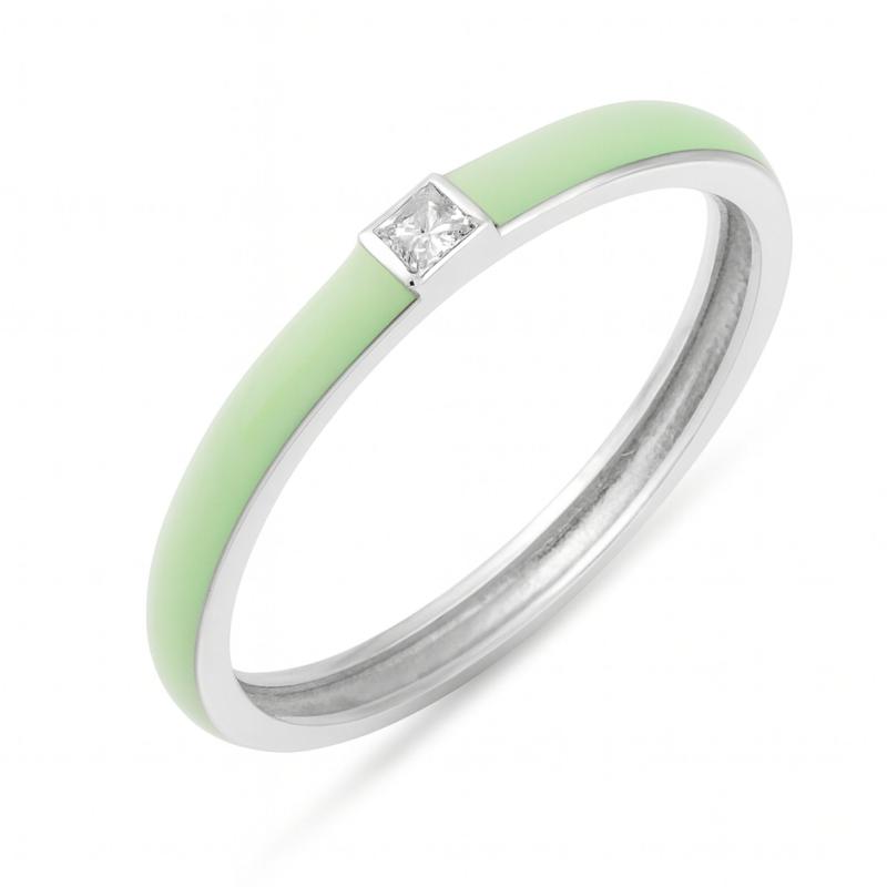 Green Petite Prism Ring